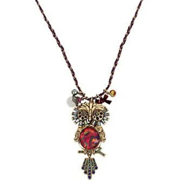 Betsey Johnson SURREAL FOREST OWL NECKLACE - Picture 4 of 5